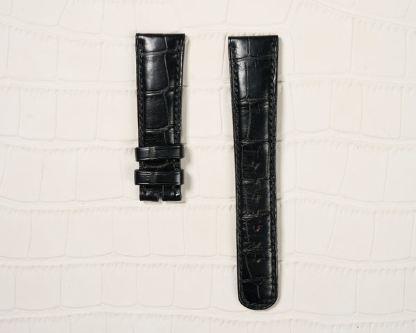 A. Lange & Sohne 19mm Black Alligator Leather Watch Strap