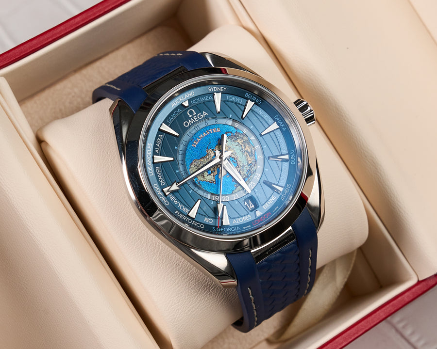220.12.43.22.03.001, Seamaster Aqua Terra Worldtimer, Blue Dial