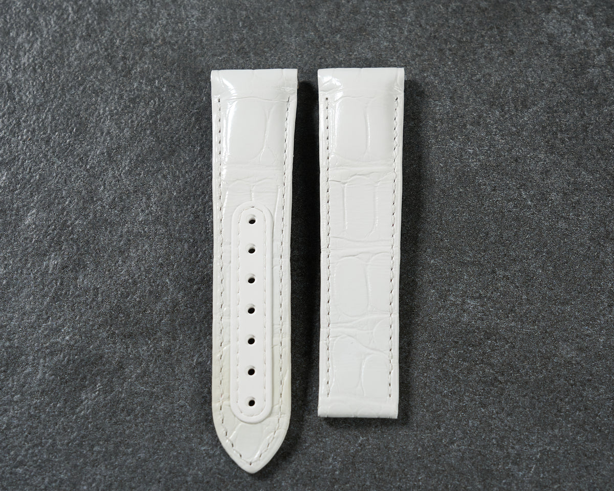 Omega 21mm White Alligator Leather Watch Strap CUZ004401 — 1