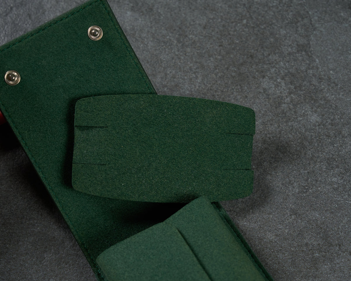 Rolex Green Leather Watch Service Travel Case Pouch — 3