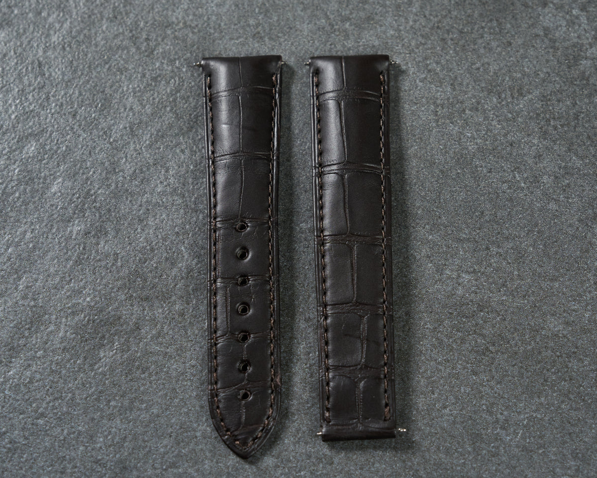 Omega 21mm Dark Brown Alligator Leather Watch Strap 93000304 — 3