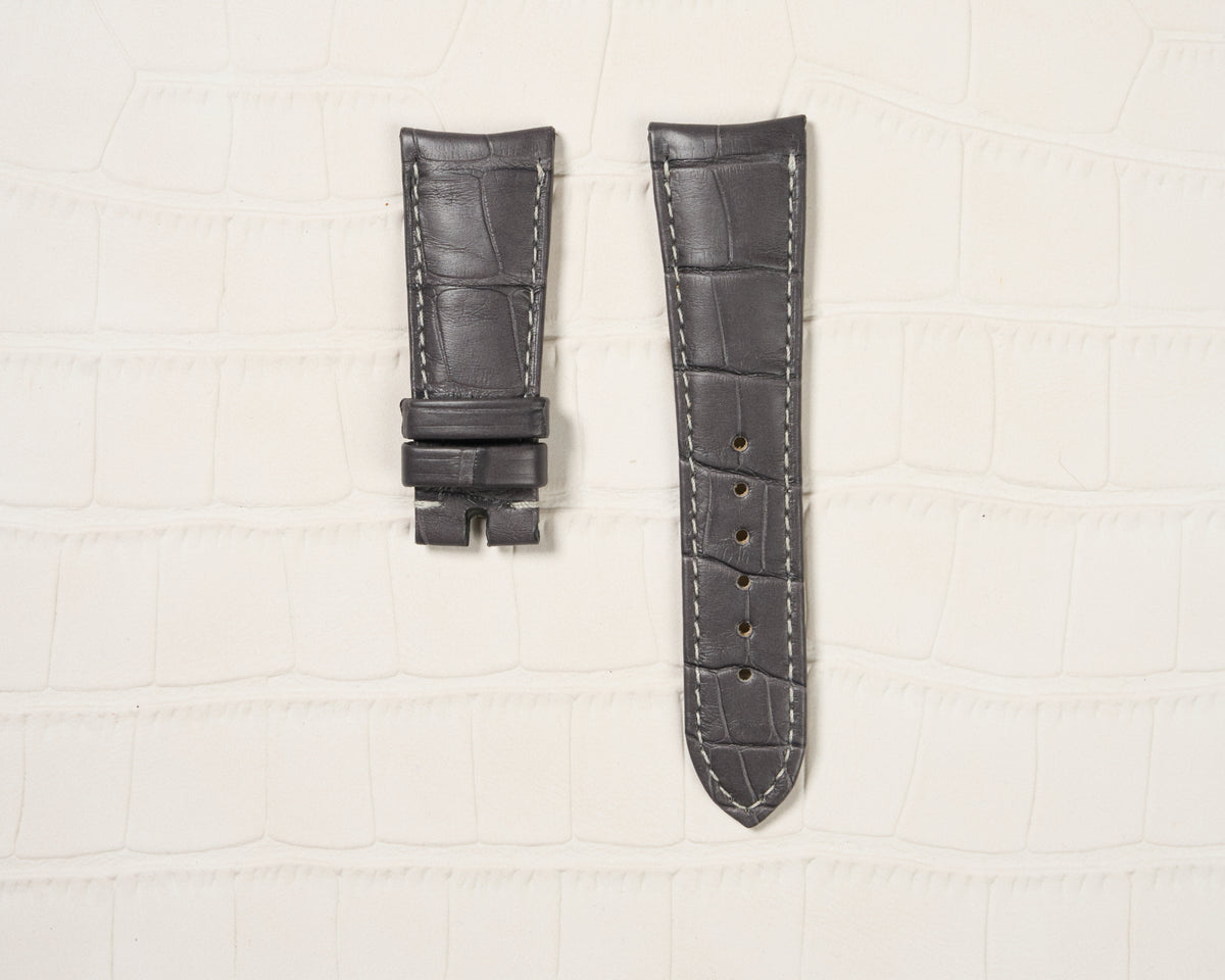 Omega 20mm Grey Alligator Leather Watch Strap Short Length Rare — 1