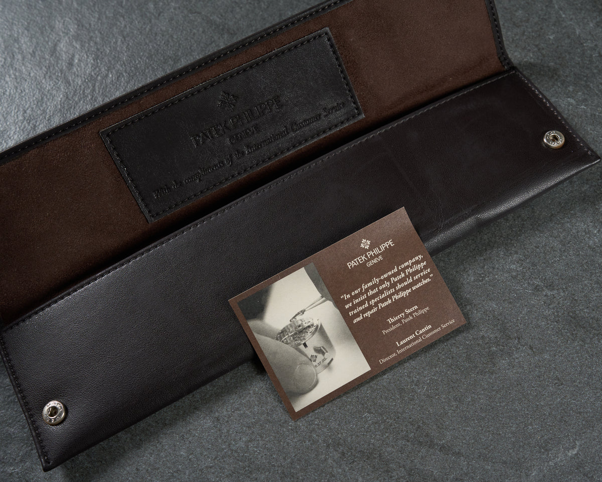 Patek Philippe Long Brown Leather Watch Service Case Pouch — 3