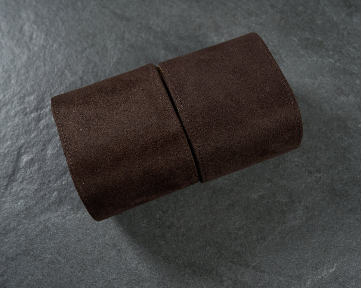 Louis Vuitton Brown Suede Watch Travel Case Pouch