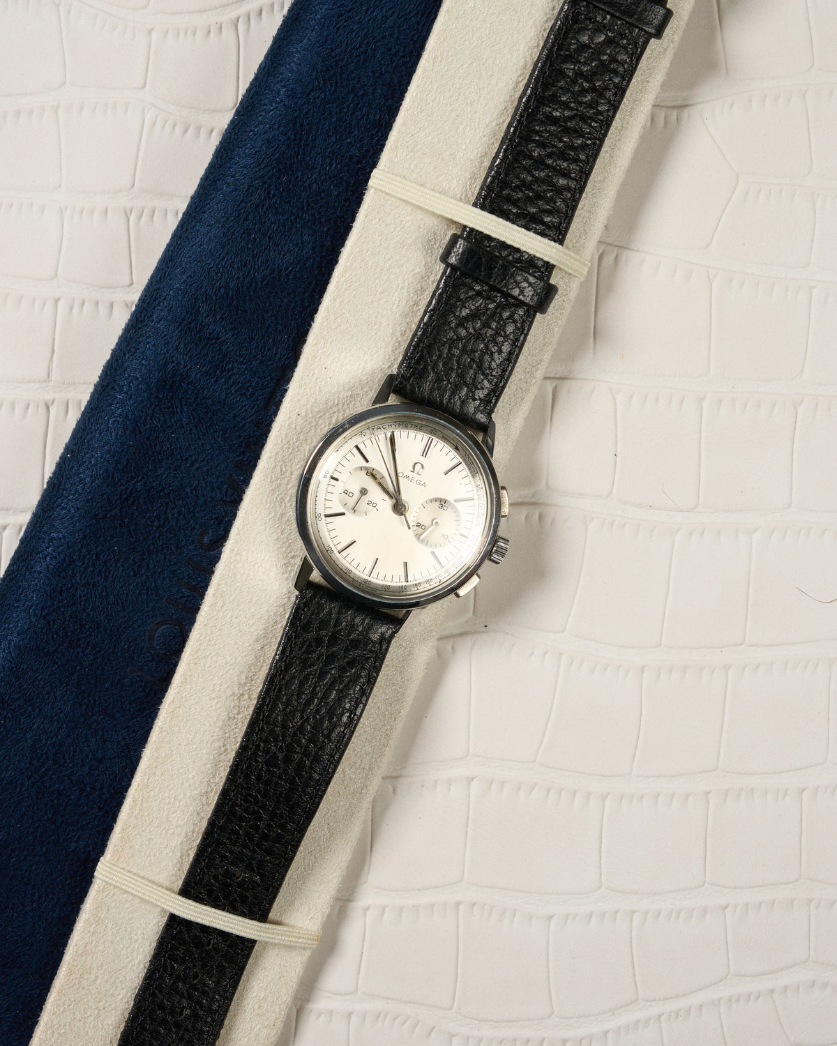 Louis Vuitton Blue Suede Long Watch Roll Travel Case — 4