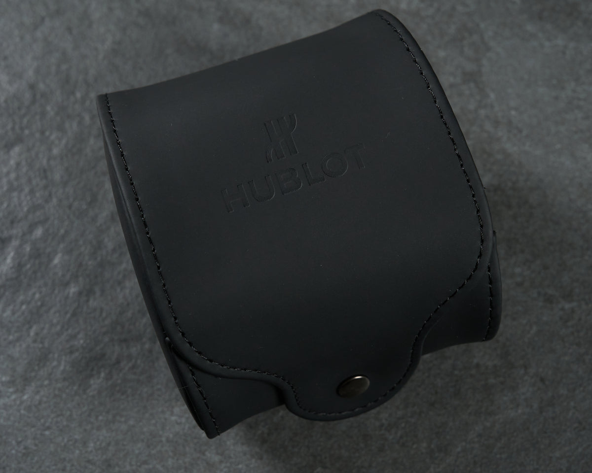Hublot Black Leather Watch Travel Case Pouch with Outer Box — 2