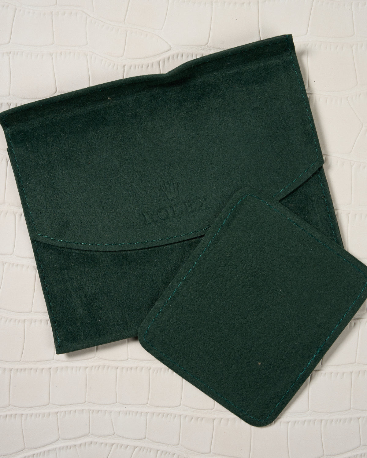 Rolex Green Suede Watch Pouch with Cloth