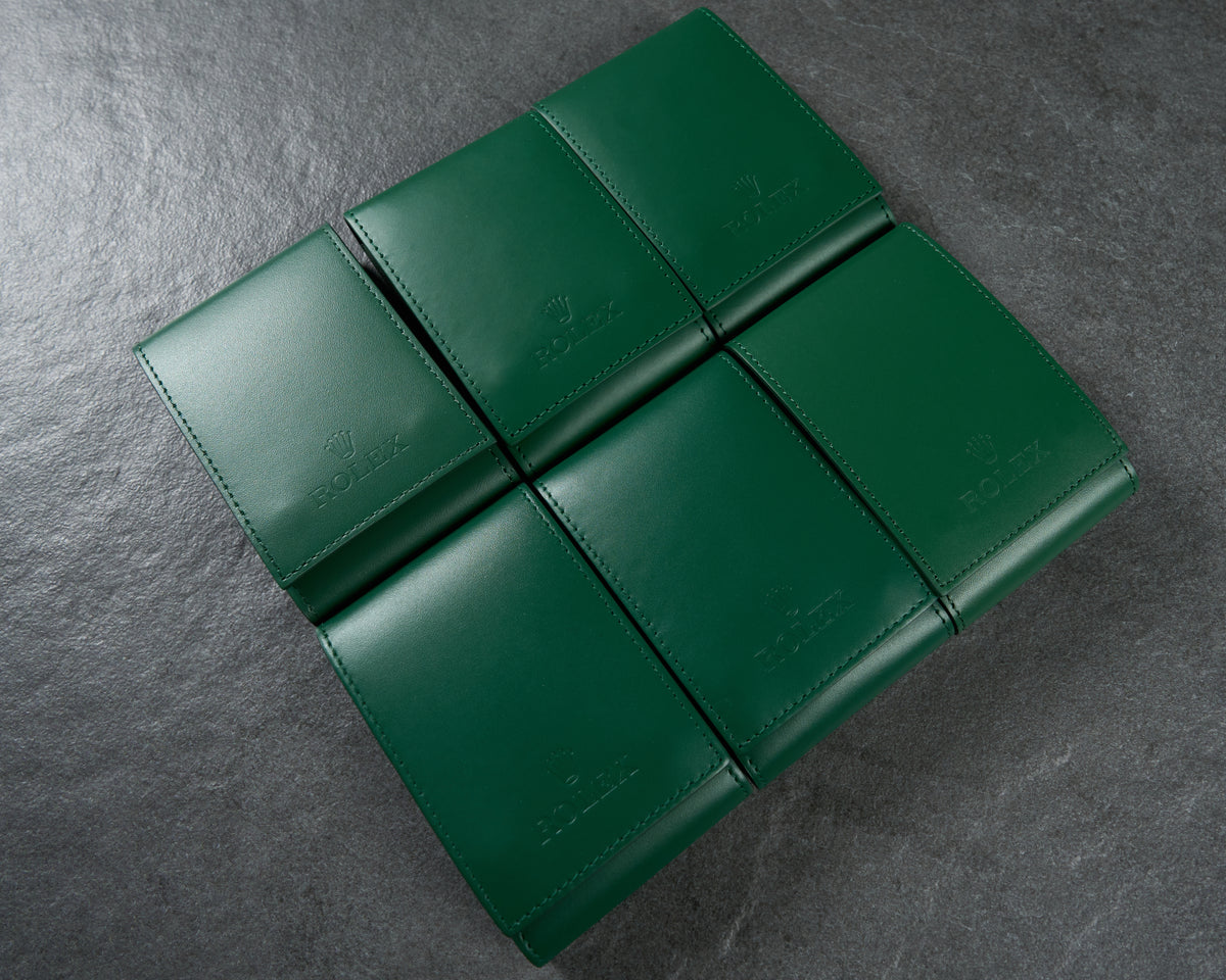 Rolex Green Leather Watch Service Travel Case Pouch — 1