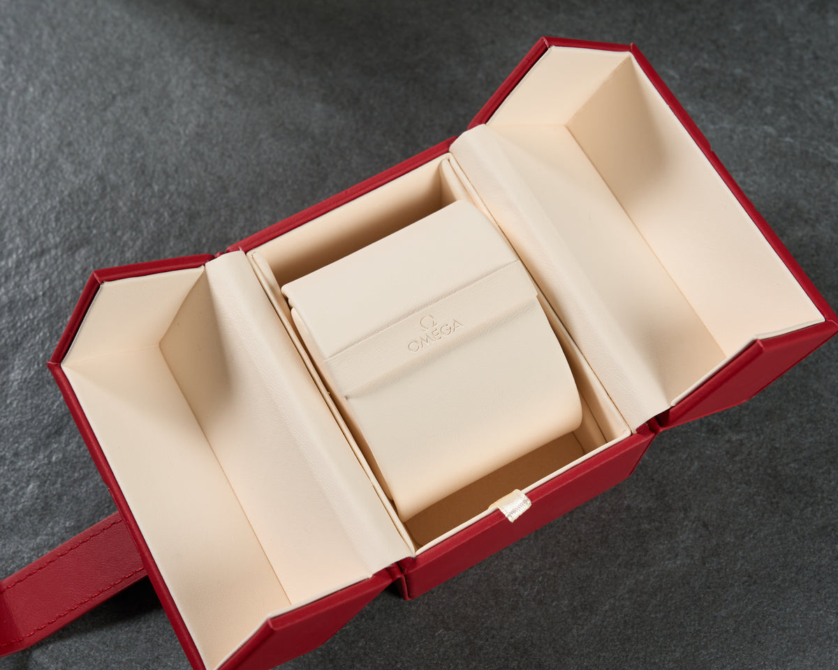 Omega Red Watch Travel Case with White Outer Box
