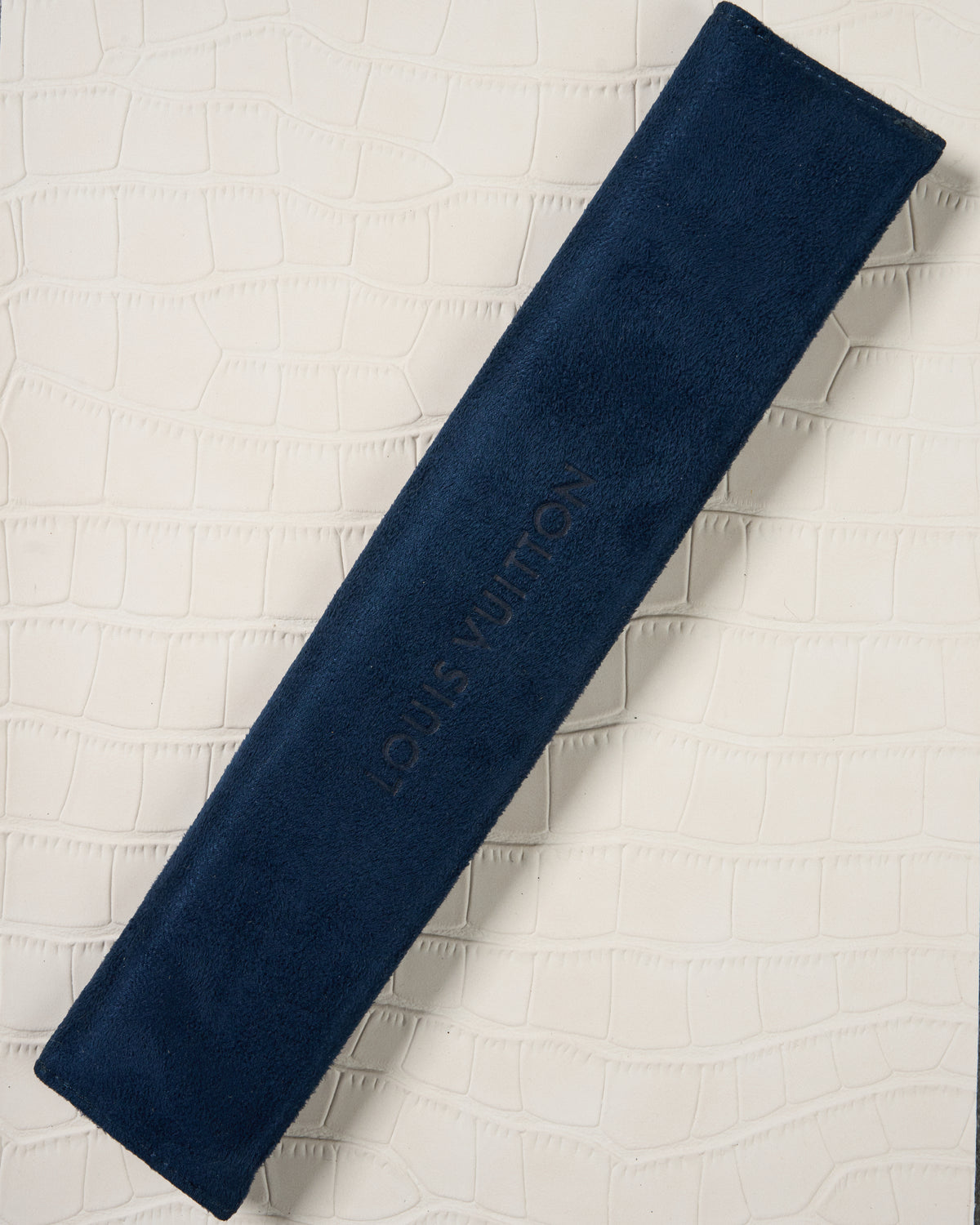 Louis Vuitton Blue Suede Long Watch Roll Travel Case