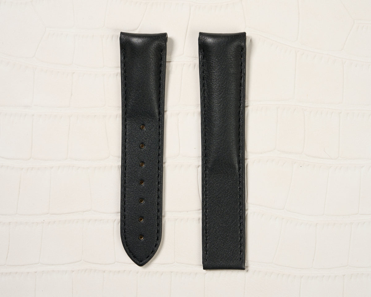 Omega 20mm Black Leather Watch Strap — 1