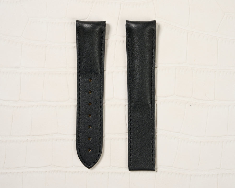 Omega 20mm Black Leather Watch Strap
