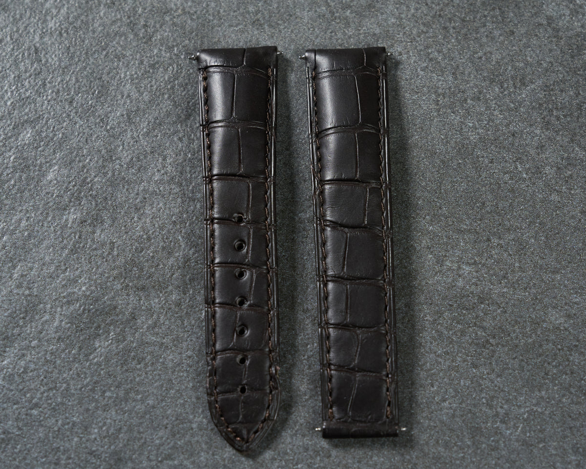 Omega 21mm Dark Brown Alligator Leather Watch Strap 93000304