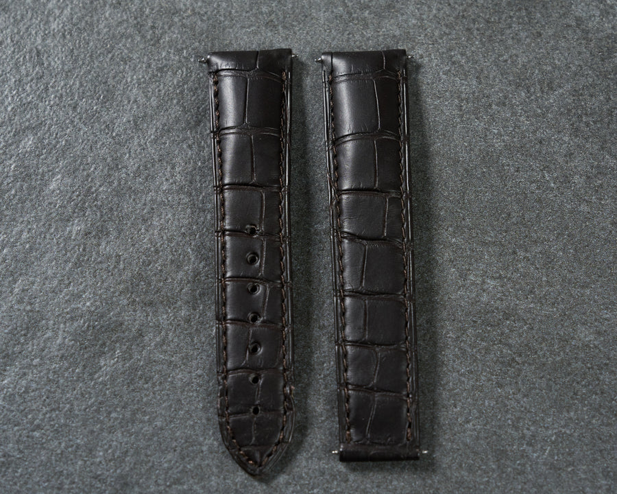 Omega 21mm Dark Brown Alligator Leather Watch Strap 93000304