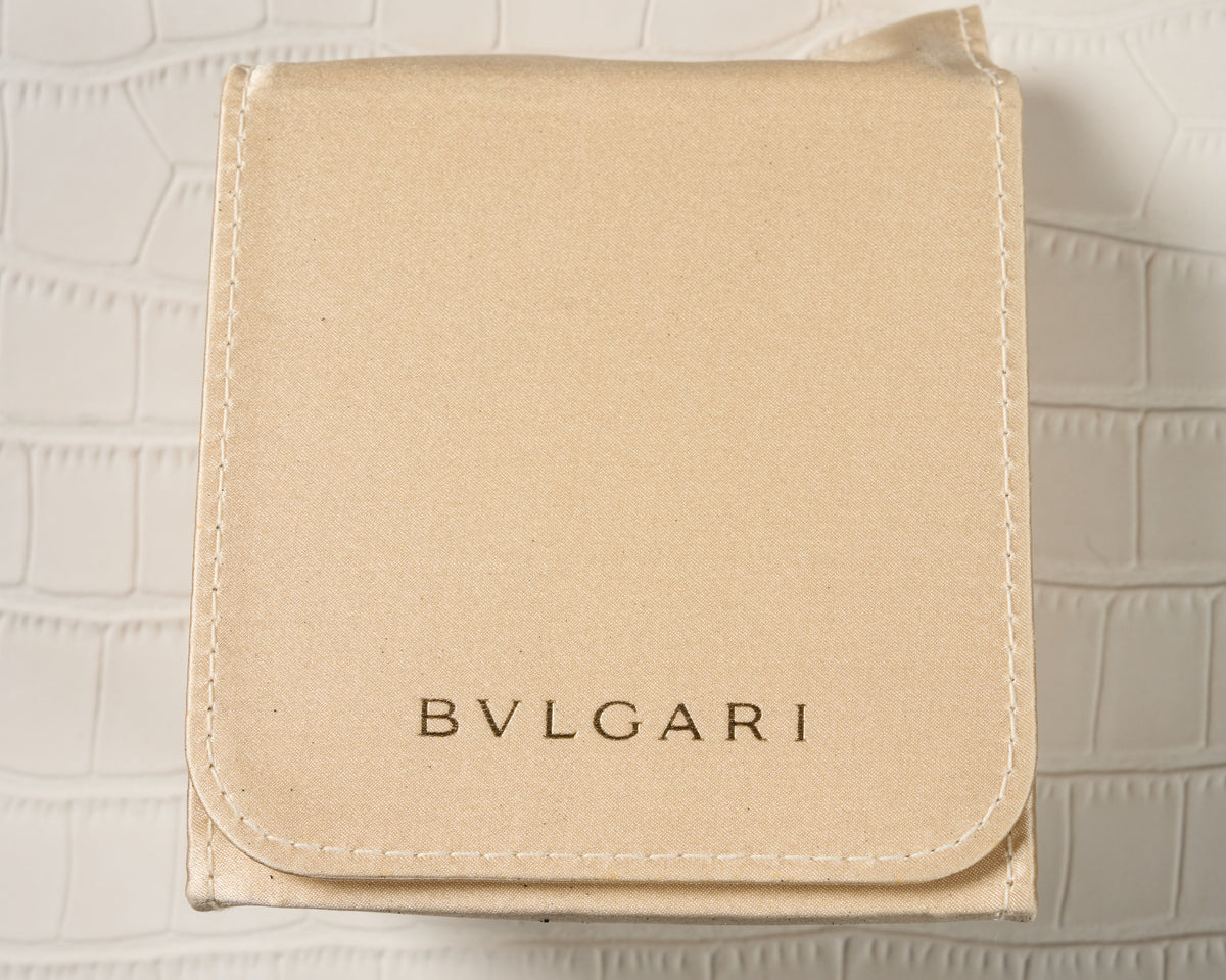 Bulgari Cream Satin Watch Travel Case Pouch