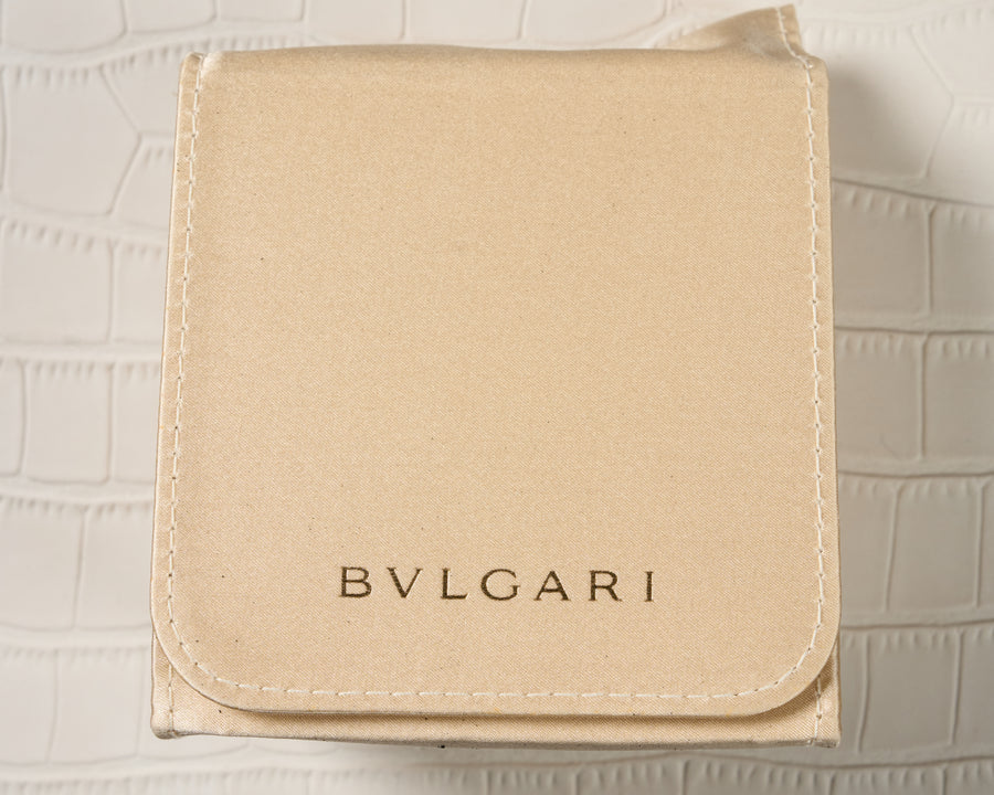 Bulgari Cream Satin Watch Travel Case Pouch