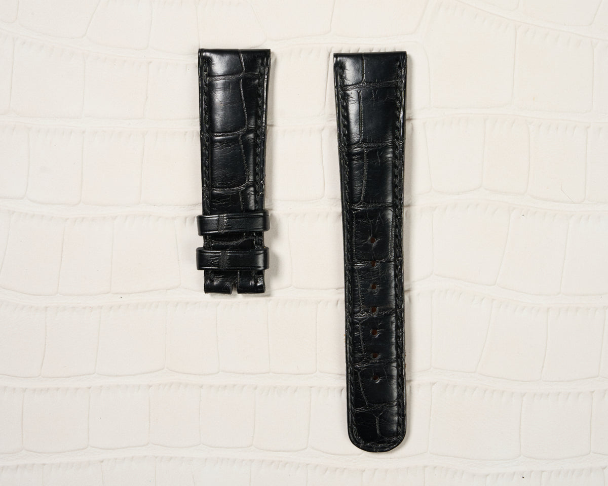 A. Lange & Sohne 19mm Black Alligator Leather Watch Strap — 1