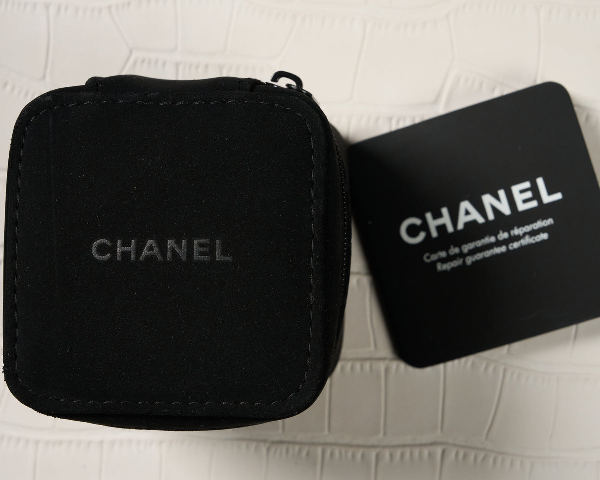 Chanel Black Zip Watch Travel Case with Warranty Booklet