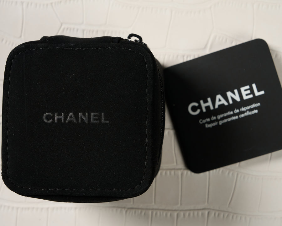 Chanel Black Zip Watch Travel Case with Warranty Booklet