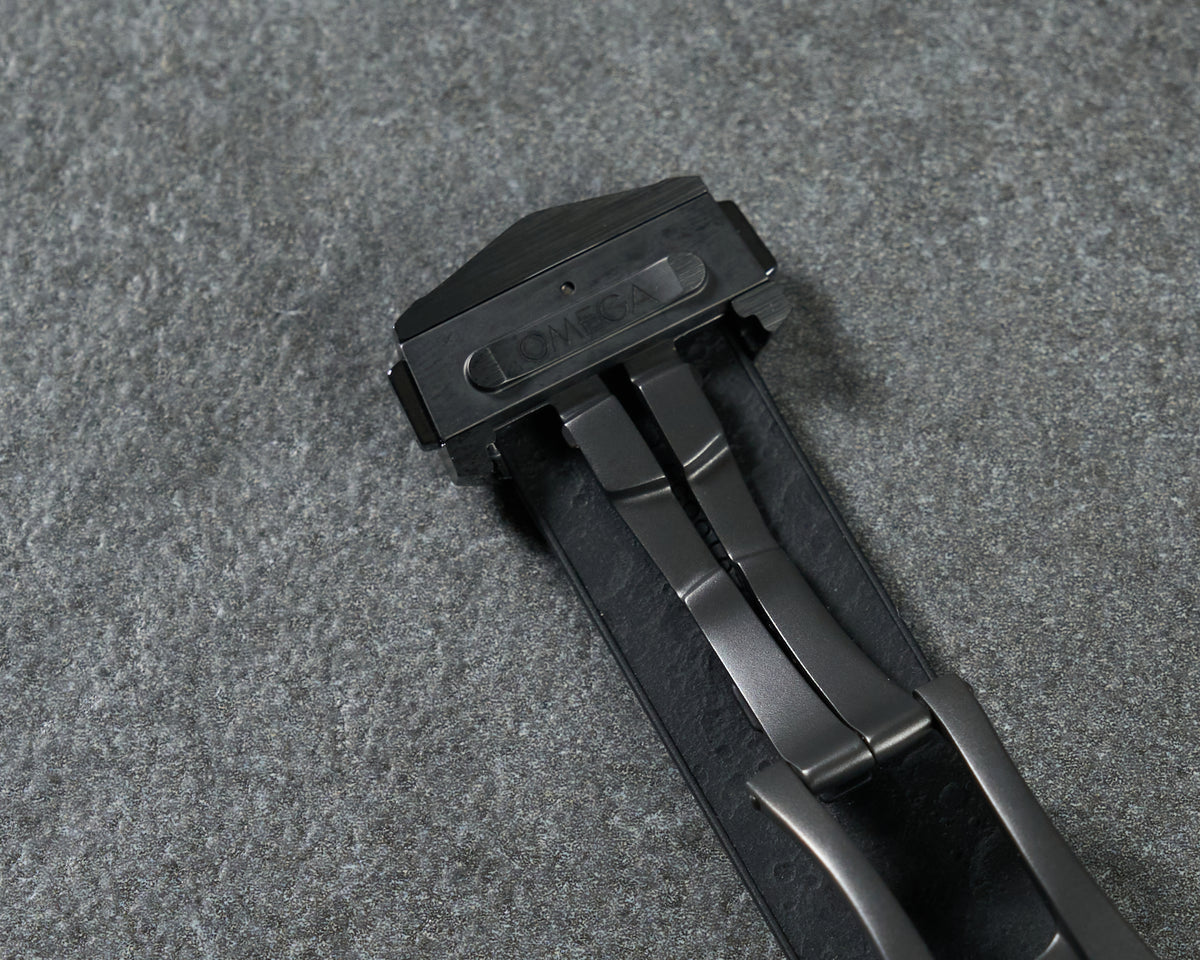 Omega 21mm Dark Side of the Moon Rubber Strap Titanium Ceramic Deployant Clasp — 5