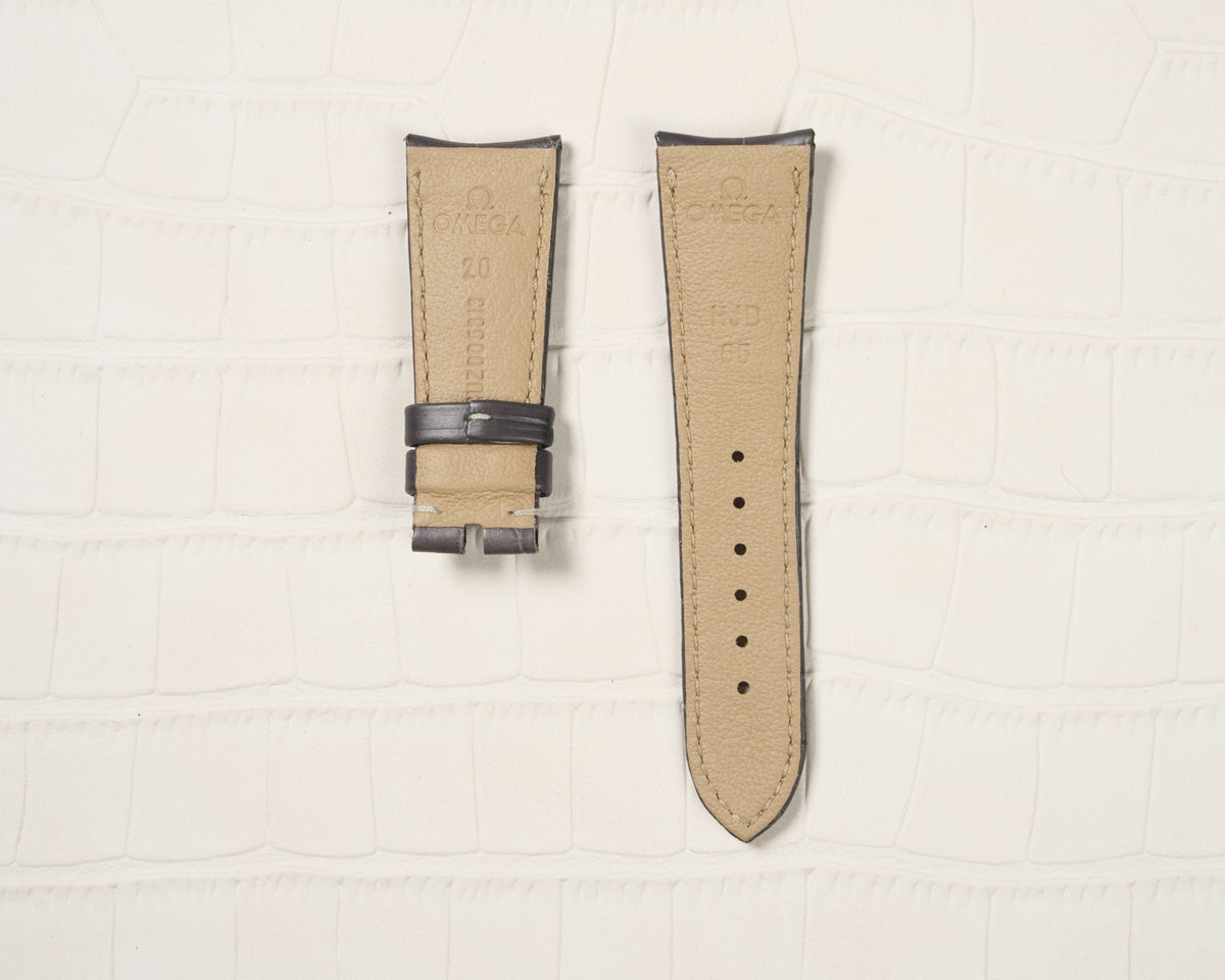 Omega 20mm Grey Alligator Leather Watch Strap Short Length Rare — 2