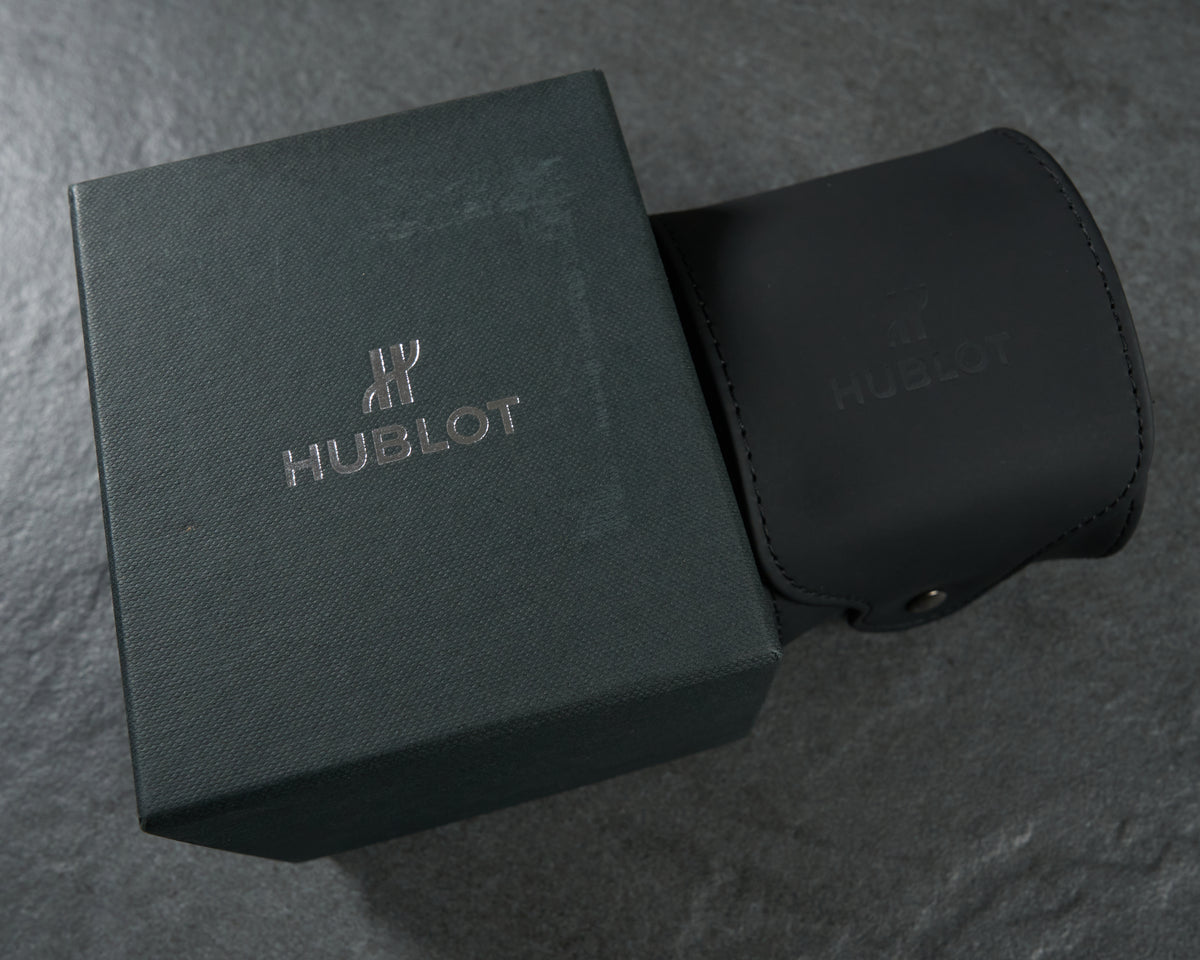Hublot Black Leather Watch Travel Case Pouch with Outer Box